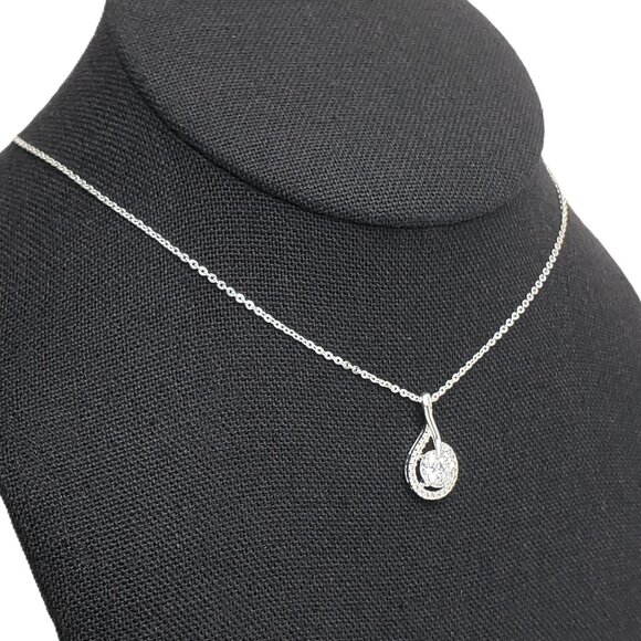 925 Sterling Silver Womens 2ct Diamond Pendant Necklace Ladies New 16 18 Jewelry - Picture 3 of 7